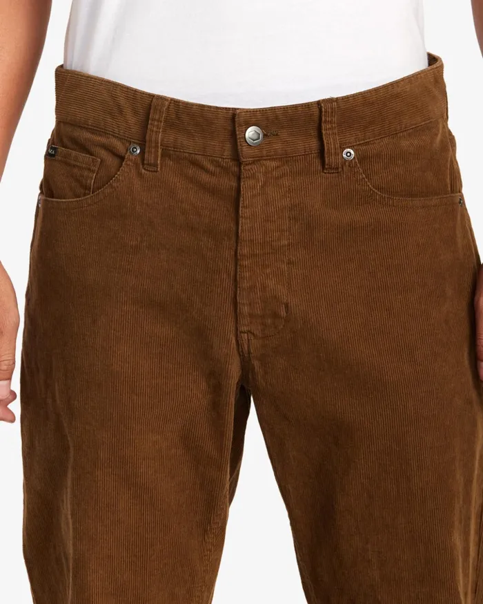 RVCA Pants Daggers Pigment Corduroy Pants Bombay Brown 8211 Men