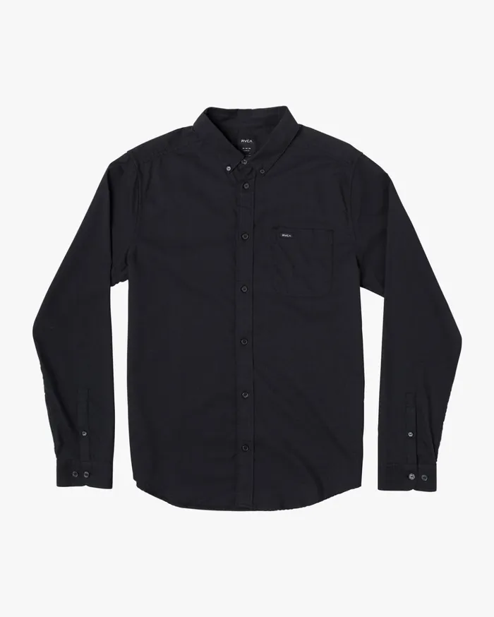 RVCA Shirts Flannels Boy039s That039ll Do Stretch Long Sleeve Shirt Black 8211 Boys