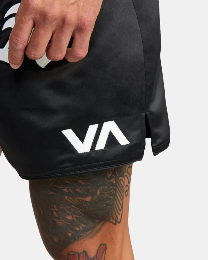 RVCA Shorts Hybrids Muay Thai Mod Elastic Waist Boxing Shorts 15034 Black 8211 Men RVCA Shorts Hybrids Muay Thai Mod Elastic Waist Boxing Shorts 15034 Black 8211 Men