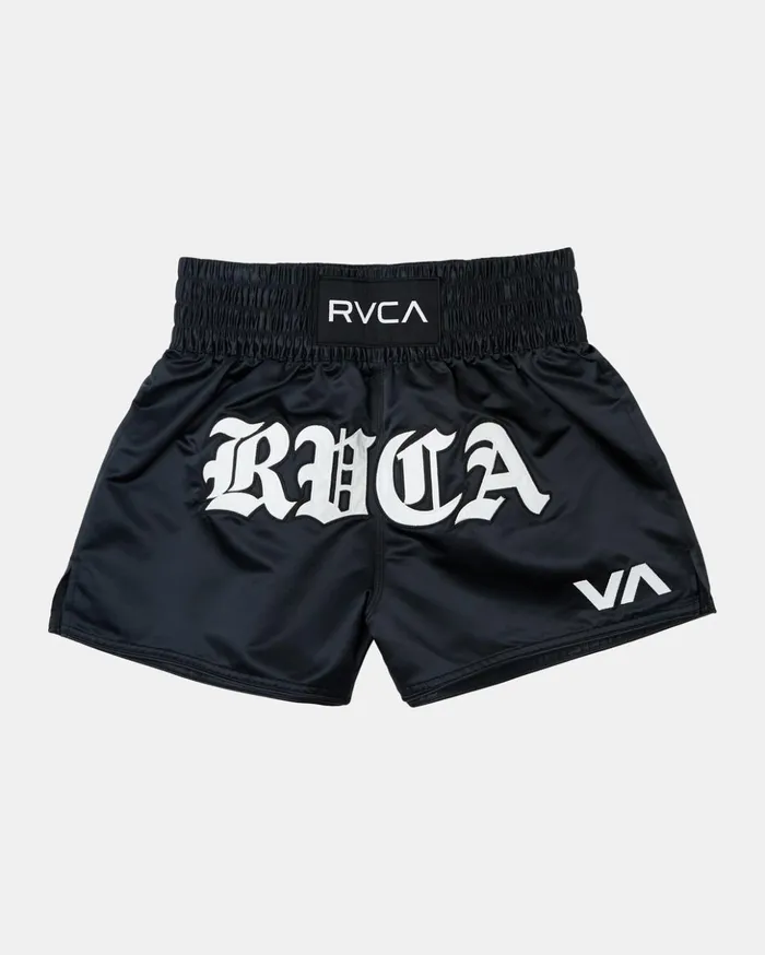 RVCA Shorts Hybrids Muay Thai Mod Elastic Waist Boxing Shorts 15034 Black 8211 Men RVCA Shorts Hybrids Muay Thai Mod Elastic Waist Boxing Shorts 15034 Black 8211 Men
