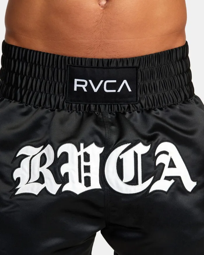 RVCA Shorts Hybrids Muay Thai Mod Elastic Waist Boxing Shorts 15034 Black 8211 Men RVCA Shorts Hybrids Muay Thai Mod Elastic Waist Boxing Shorts 15034 Black 8211 Men