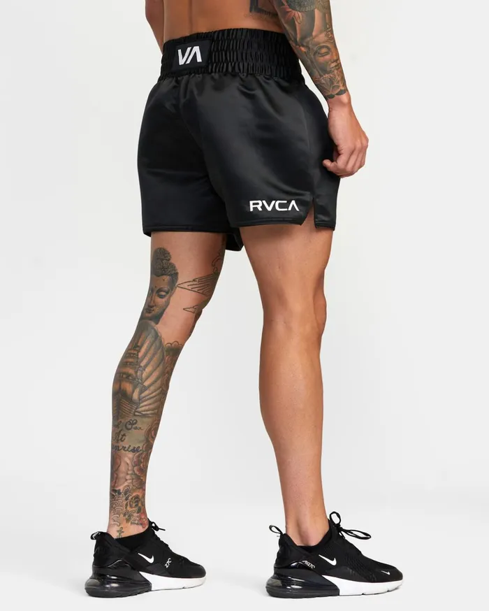 RVCA Shorts Hybrids Muay Thai Mod Elastic Waist Boxing Shorts 15034 Black 8211 Men RVCA Shorts Hybrids Muay Thai Mod Elastic Waist Boxing Shorts 15034 Black 8211 Men