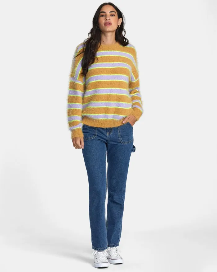 RVCA Sweaters Hash Sweater Tan 8211 Women