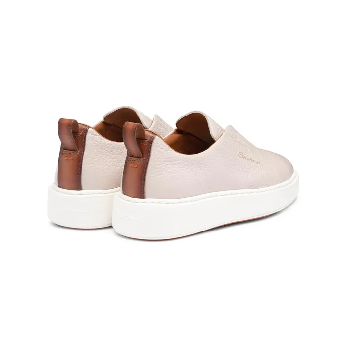 Santoni Nude Tumbled Leather SlipOn Sneaker Women Sneakers