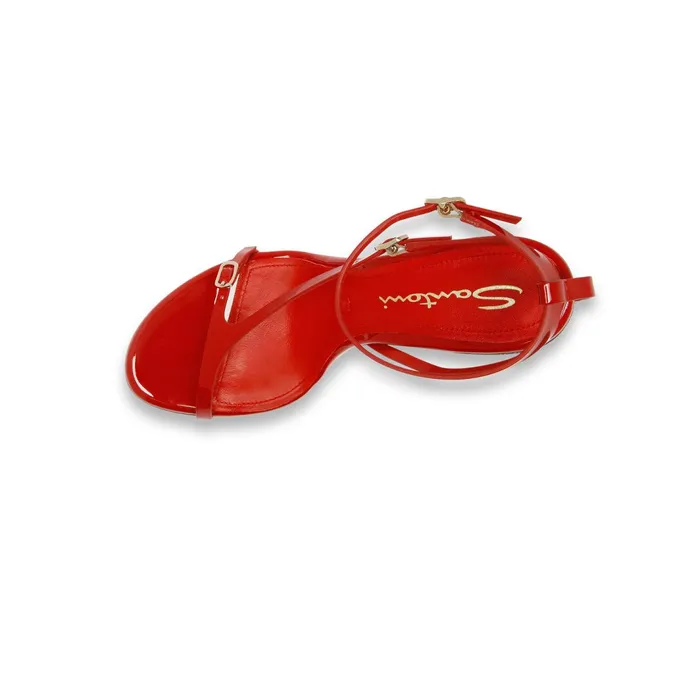 Santoni Red Patent Leather HighHeel Sandal Women Sandals