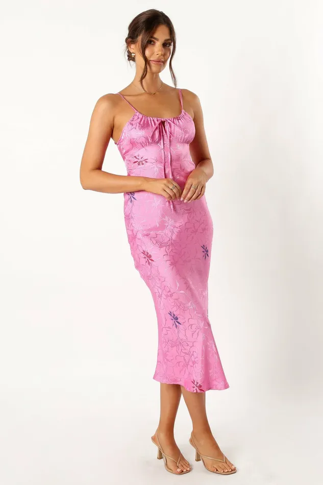Satin Dresses Rosa Midi Dress Pink 8211 Petal and Pup Women