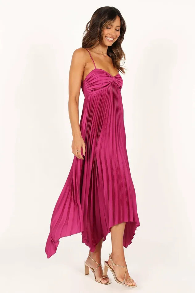 Satin Dresses Vikki Dress Magenta Petal and Pup Women