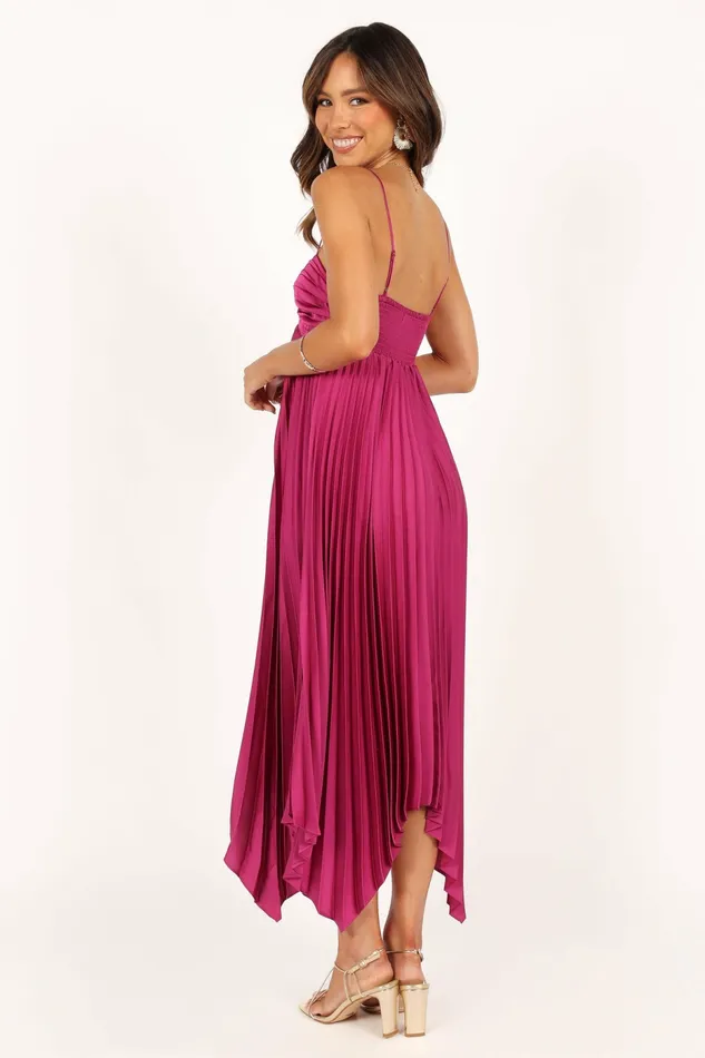 Satin Dresses Vikki Dress Magenta Petal and Pup Women