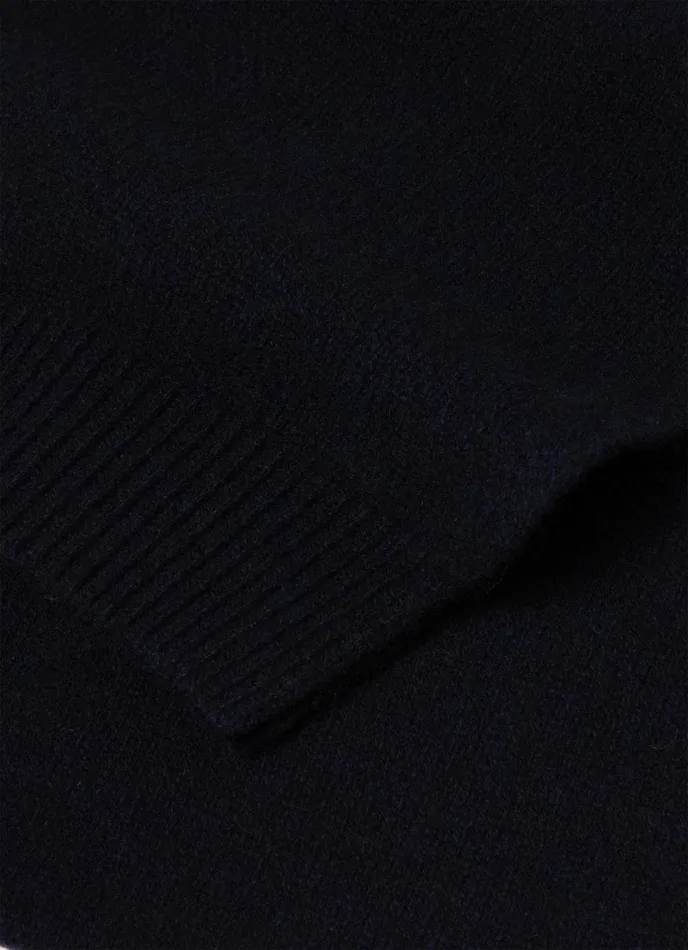 Scottish Lambswool Scarf Dark Navy Mouline MenWomen SUNSPEL Hats Scarves and Gloves
