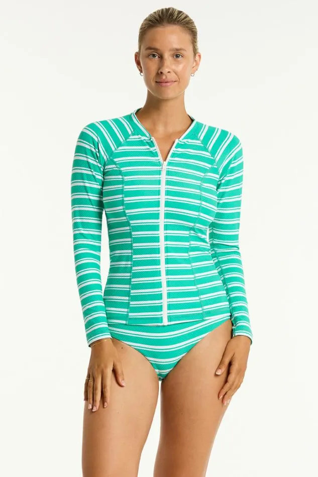 Sea Level Surf Suits and Rash Vests Biarritz Long Sleeve Rash Vest Biarritz Evergreen 8211 Women