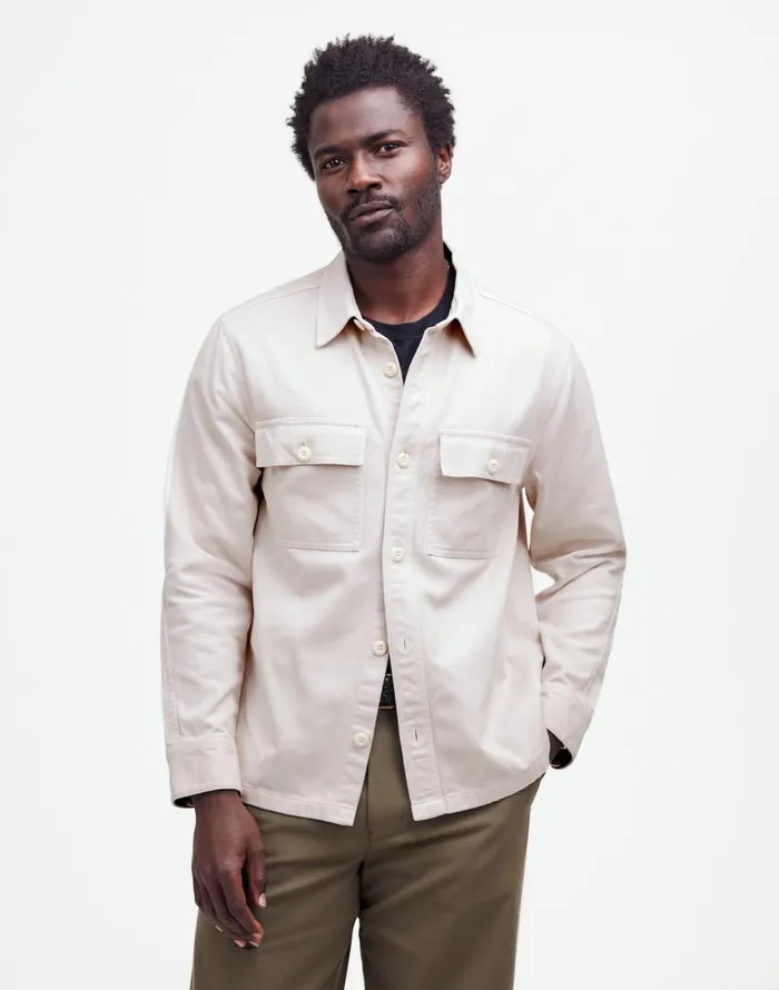 Shirts Men Madewell StraightHem Work Shirt In Garment Dye Vintage Linen