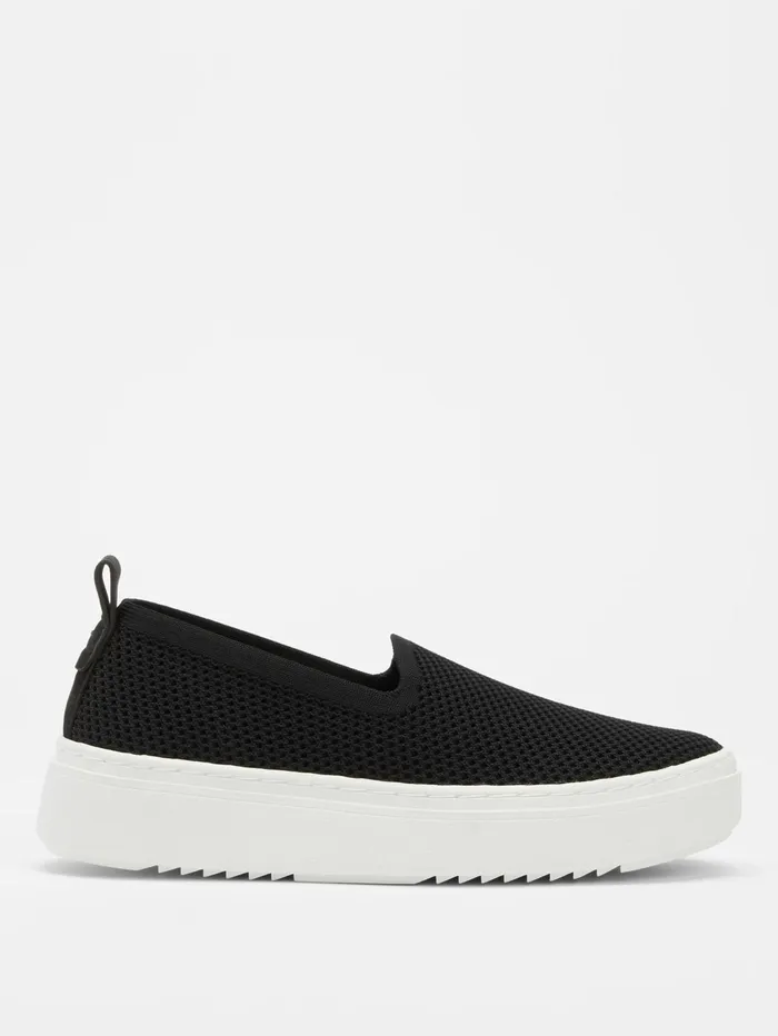 Shoes Women Eileen Fisher Prosper Platform Sneaker In Recycled Stretch Knit Black
