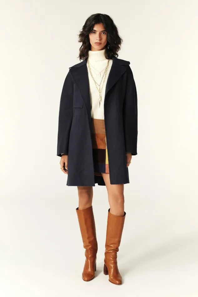 Short Coat Kara Blue Women Baandsh Jackets and Coats