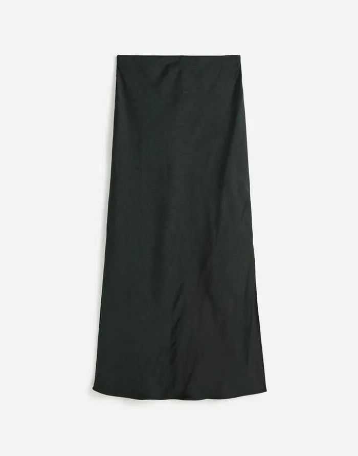 Skirts Women Madewell Satin Maxi Slip Skirt Luxury Forest