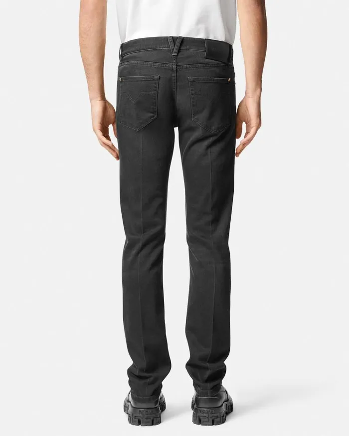 SlimFit Jeans Black Men Versace Pants and Shorts