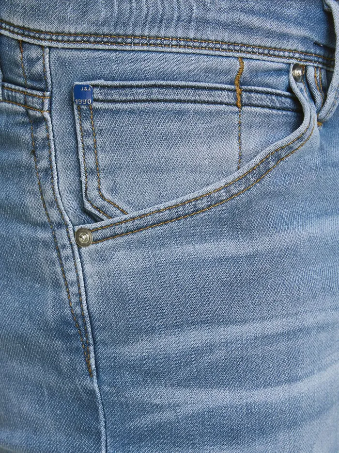 Slim Jeans JACK and JONES Mens GLENN FOX JJ 241 INDIGO KNIT SLIM FIT JEANS Blue Blue Denim