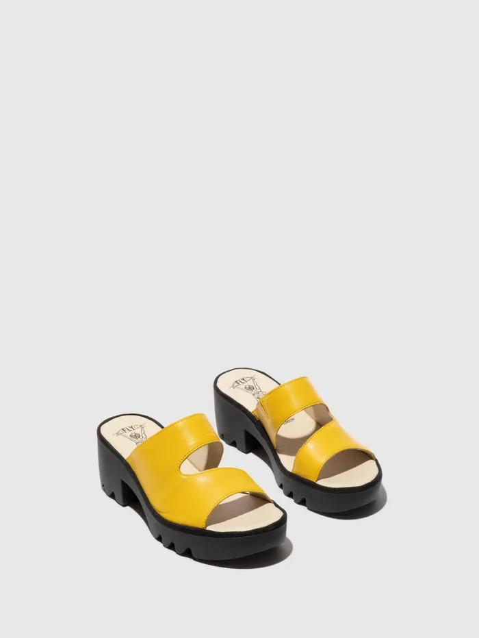 Slipon Mules TECH493FLY YELLOW Women Fly London Mules
