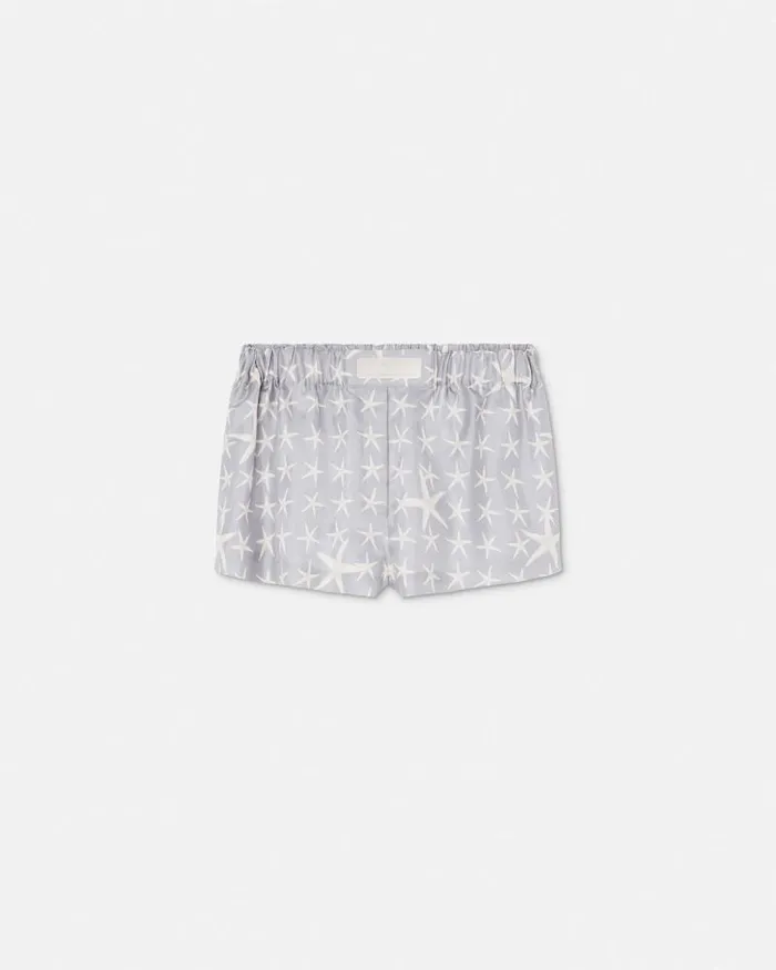 Stella Marina Silk Boxer Shorts Gray Women Versace Pants and Shorts