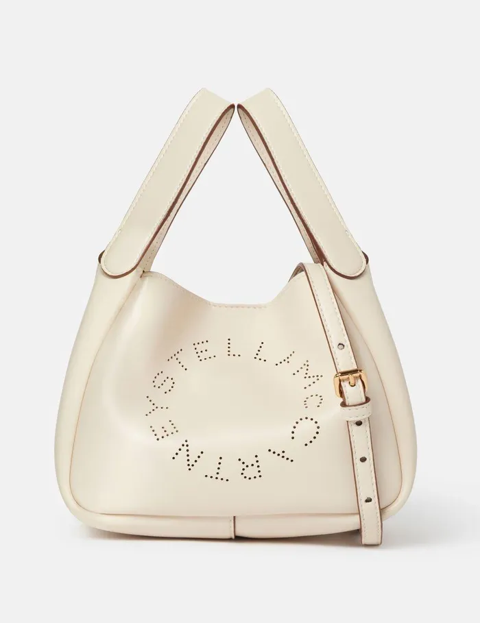 Stella McCartney Crossbody Bags Women Logo Double Top Handle Crossbody Bag Magnolia White