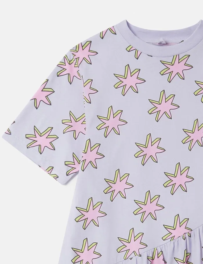Stella McCartney Dresses and Jumpsuits Kids Shooting Stars Asymmetric Dress Multicolor Lilac