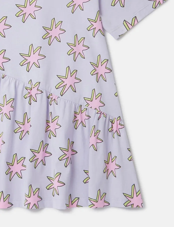 Stella McCartney Dresses and Jumpsuits Kids Shooting Stars Asymmetric Dress Multicolor Lilac