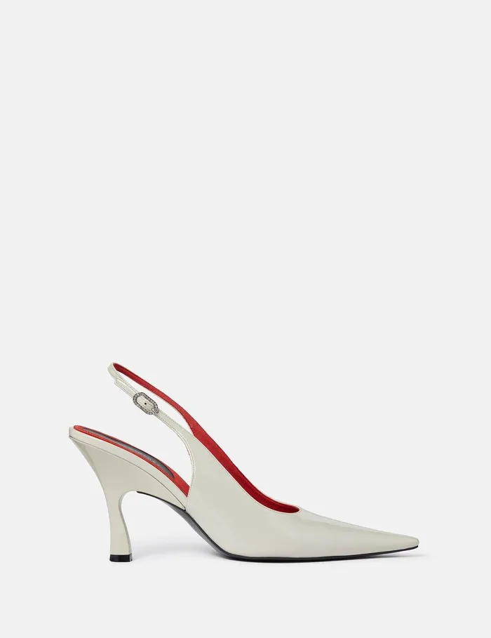 Stella McCartney Heels Women Elsa Pointed Toe Slingbacks Desert Beige
