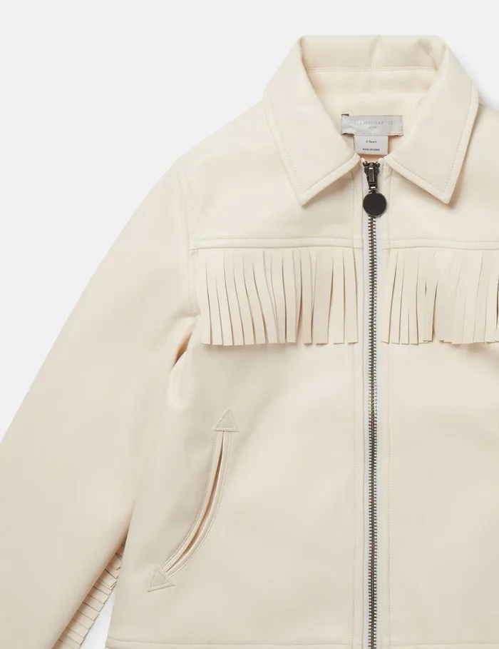 Stella McCartney Outerwear Kids Western Fringed Jacket Cream Stella McCartney Outerwear Kids Western Fringed Jacket Cream