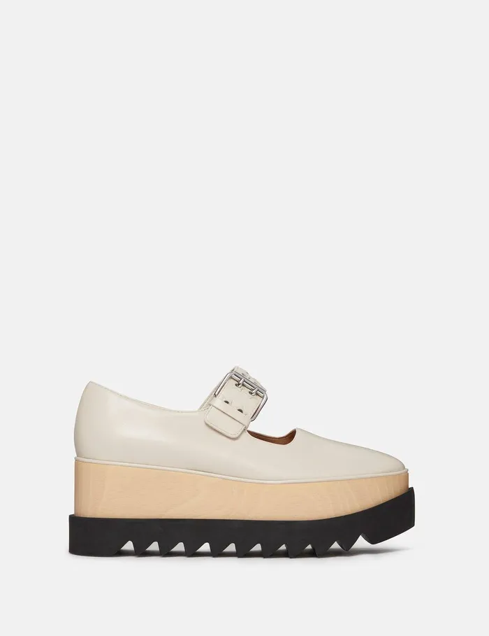 Stella McCartney Wedges Women Elyse StarStudded Mary Janes Stone White