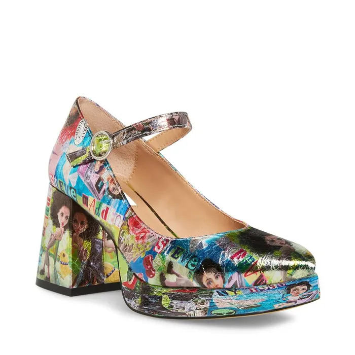 Steve Madden Mingle Comic Print Womens Loafers Steve Madden Mingle Comic Print Womens Loafers