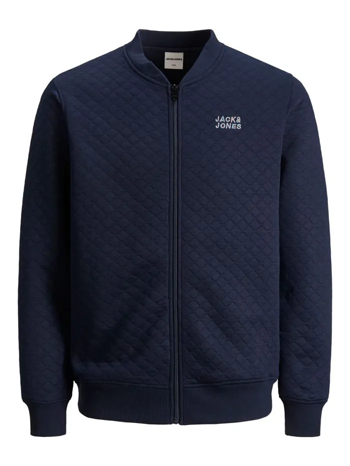 Sweatshirts JACK and JONES Mens ONION QUILTED ZIP SWEATSHIRT Blue Navy Blazer Popular