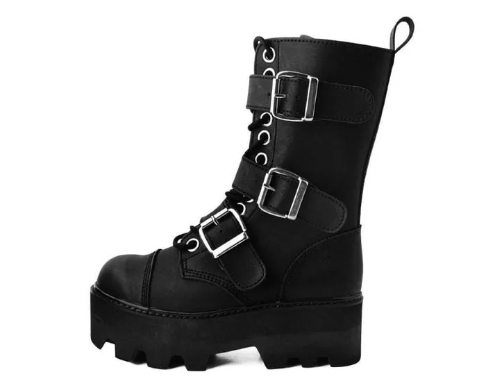 TUK Shoes Boots Men Black 12Eye 3Strap Dino Boot TUK Shoes Boots Men Black 12Eye 3Strap Dino Boot