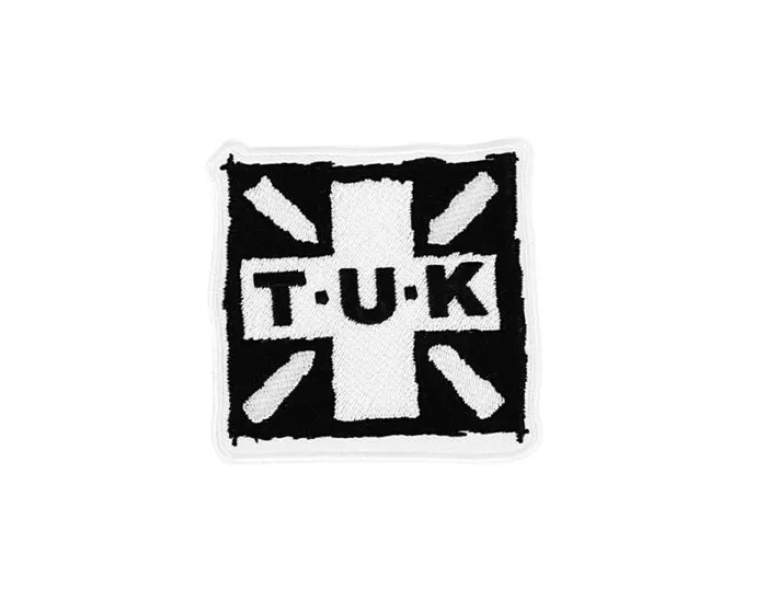 TUK Shoes Stickers Pins Patches Totes Adult TUK Black and White Kick Square Logo Patch