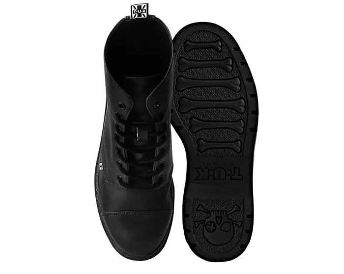 TUK Shoes Vegan Men Black Waxy 7Eye Capped Toe Boot TUK Shoes Vegan Men Black Waxy 7Eye Capped Toe Boot