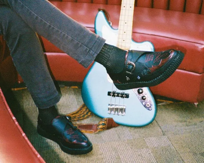 TUK Shoes Vegan Men Burgundy RubOff Western Pointed Creeper TUK Shoes Vegan Men Burgundy RubOff Western Pointed Creeper