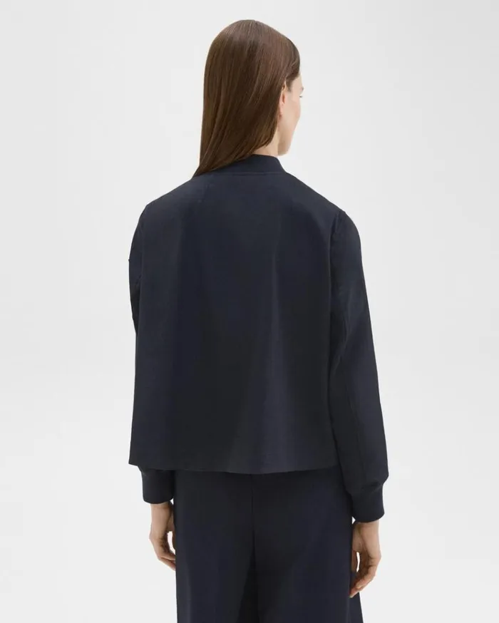 Theory ALine Flight Jacket In Good Linen Concord Women Outerwear