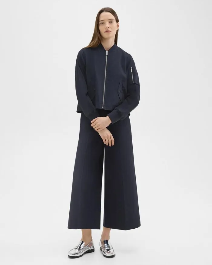 Theory ALine Flight Jacket In Good Linen Concord Women Outerwear