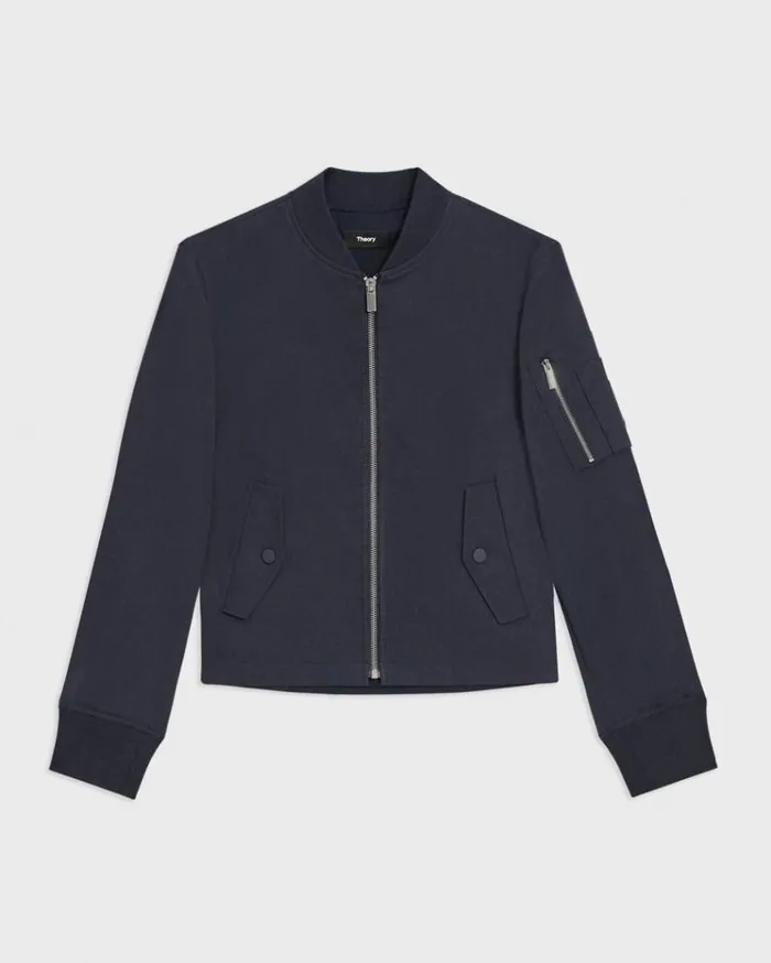 Theory ALine Flight Jacket In Good Linen Concord Women Outerwear