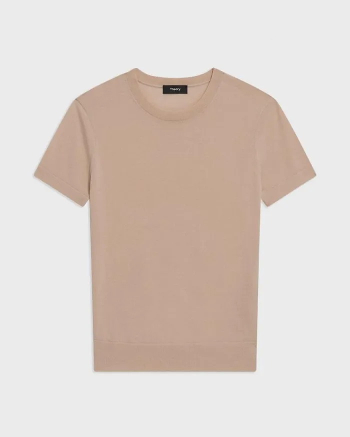 Theory Sweater Tee In Regal Wool Palomino Women Sweaters Cardigans