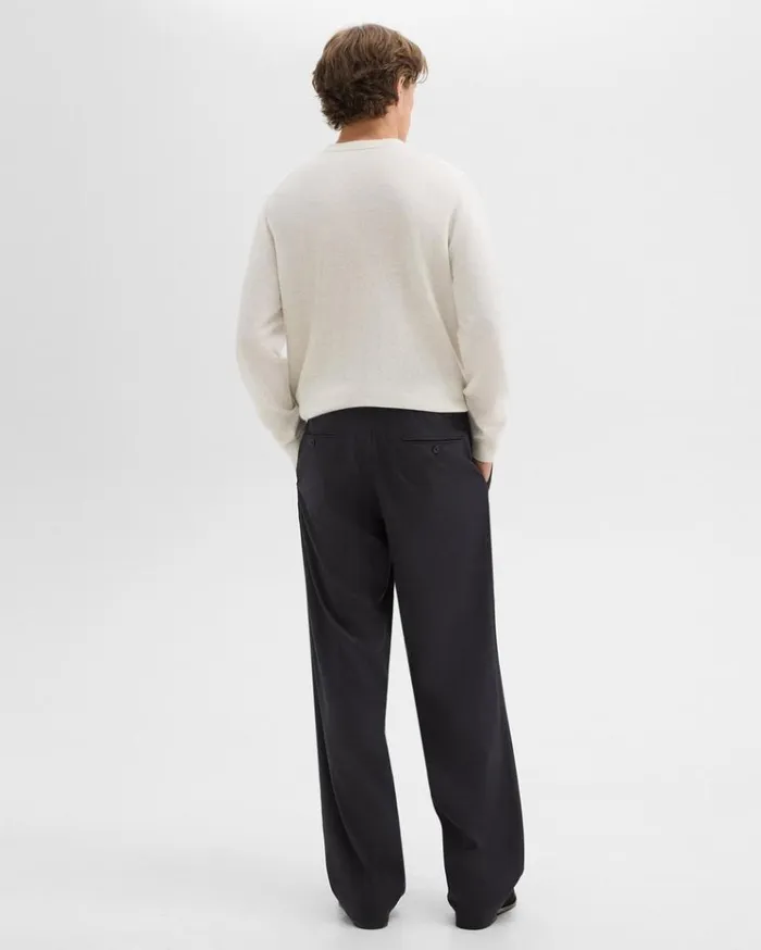 Theory WideLeg Drawstring Pant In Stretch Flannel Dark Navy Men Pants Theory WideLeg Drawstring Pant In Stretch Flannel Dark Navy Men Pants