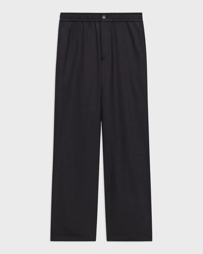 Theory WideLeg Drawstring Pant In Stretch Flannel Dark Navy Men Pants Theory WideLeg Drawstring Pant In Stretch Flannel Dark Navy Men Pants