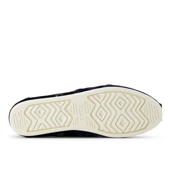 Toms TOMS Classics Alpargata Cloudbound Cozy Navy Velvet Embroidered Metallic Snowflakes 8211 Women