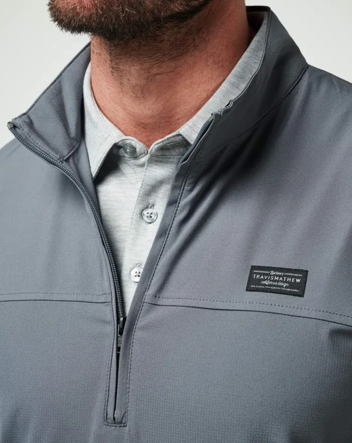 TravisMathew WANDERLUST QUARTER ZIP Quiet Shade Men Quarter Zips TravisMathew WANDERLUST QUARTER ZIP Quiet Shade Men Quarter Zips