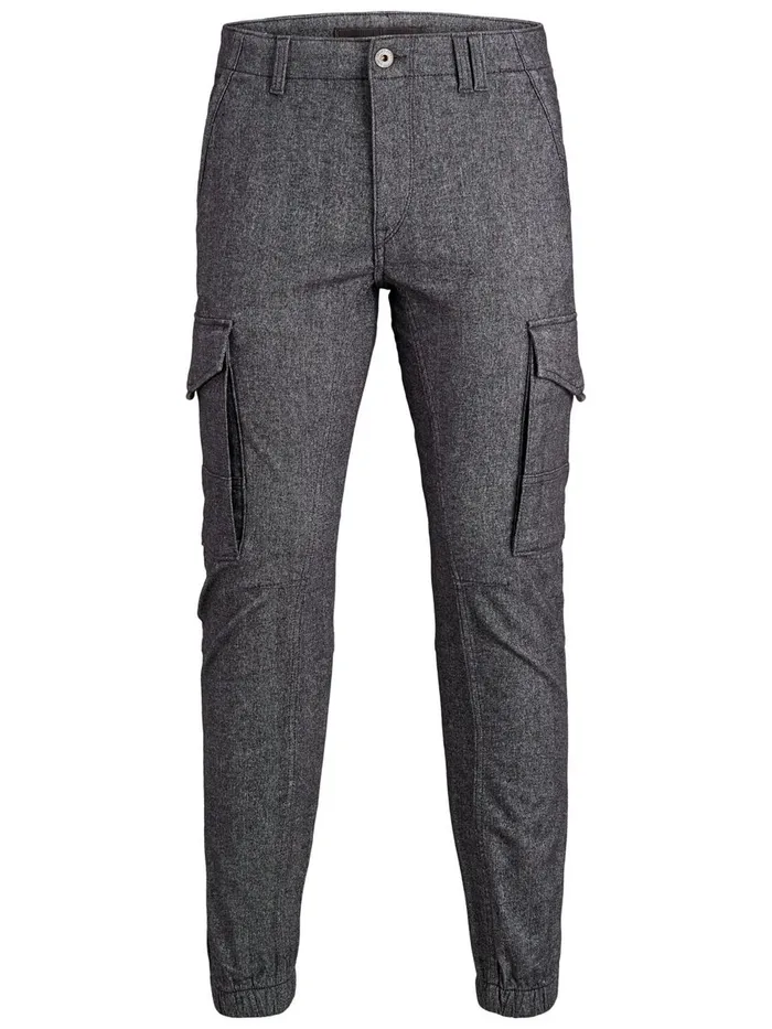 Trousers JACK and JONES Mens PAUL FLAKE SA 1070 CARGO TROUSERS Grey Grey Melange