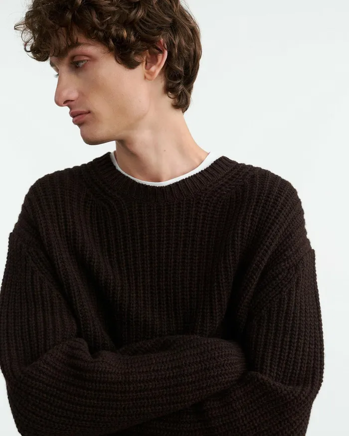TYLER SWEATER Dark Brown Men Nili Lotan Sweaters