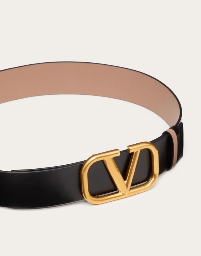 Valentino Belts Woman Reversible Vlogo Signature Belt In Glossy Calfskin 40 Mm For Woman In Blackpure Red Blackpure Red Valentino Belts Woman Reversible Vlogo Signature Belt In Glossy Calfskin 40 Mm For Woman In Blackpure Red Blackpure Red