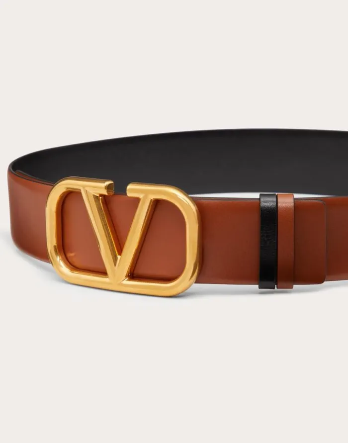 Valentino Belts Woman Reversible Vlogo Signature Belt In Glossy Calfskin 40 Mm For Woman In Blackpure Red Blackpure Red Valentino Belts Woman Reversible Vlogo Signature Belt In Glossy Calfskin 40 Mm For Woman In Blackpure Red Blackpure Red