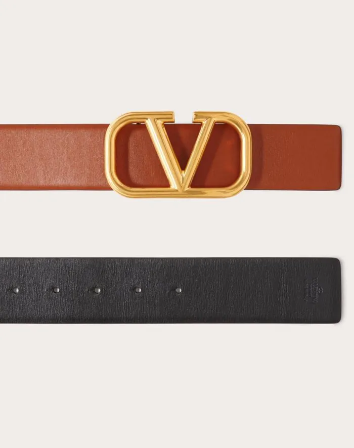 Valentino Belts Woman Reversible Vlogo Signature Belt In Glossy Calfskin 40 Mm For Woman In Blackpure Red Blackpure Red Valentino Belts Woman Reversible Vlogo Signature Belt In Glossy Calfskin 40 Mm For Woman In Blackpure Red Blackpure Red