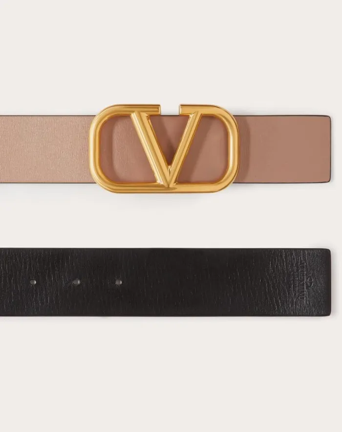 Valentino Belts Woman Reversible Vlogo Signature Belt In Glossy Calfskin 40 Mm For Woman In Blackpure Red Blackpure Red Valentino Belts Woman Reversible Vlogo Signature Belt In Glossy Calfskin 40 Mm For Woman In Blackpure Red Blackpure Red