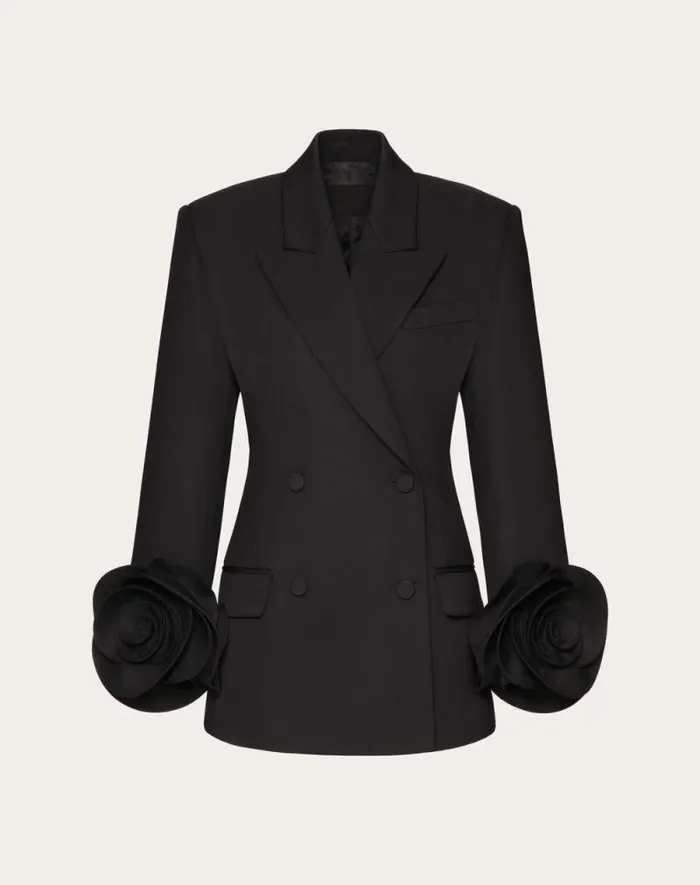 Valentino Jackets And Blazers Woman Grisaille Jacket For Woman In Black Black