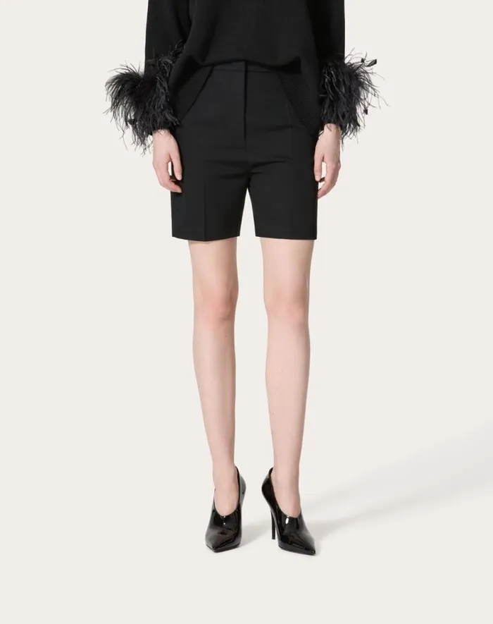 Valentino Pants And Shorts Woman Grisaille Bermuda Shorts For Woman In Black Black Valentino Pants And Shorts Woman Grisaille Bermuda Shorts For Woman In Black Black